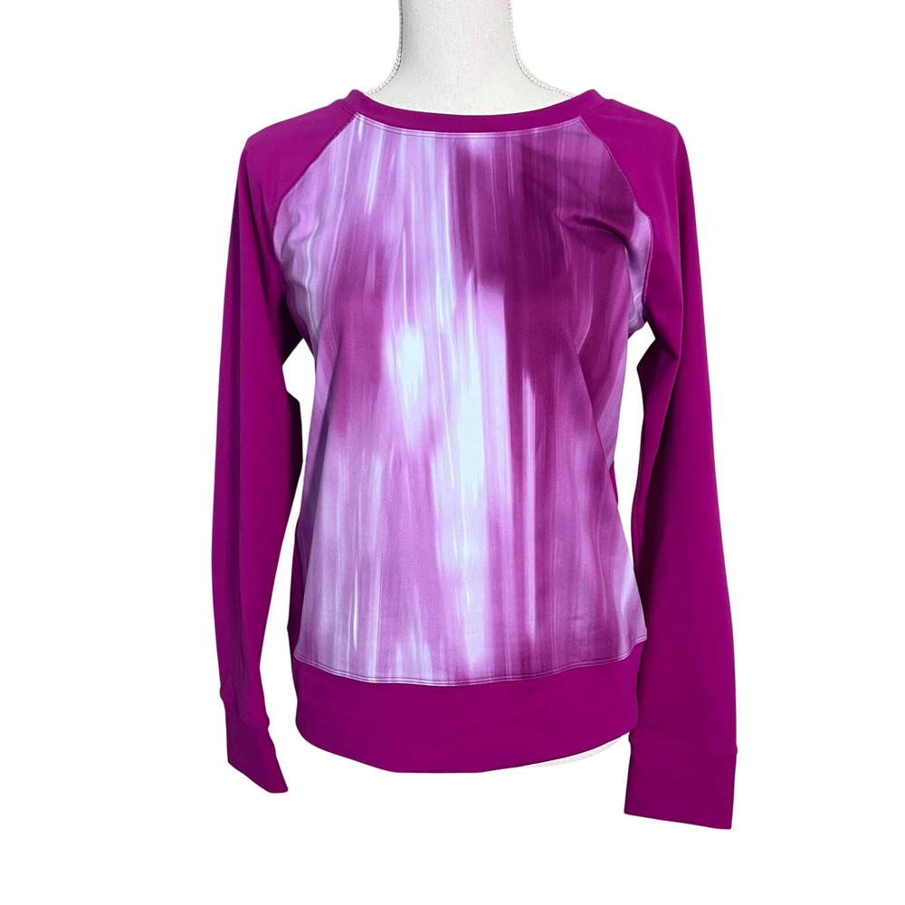 Under Armour UA Studio Top Womens Small Pink Printed Performance Long Sleeve New